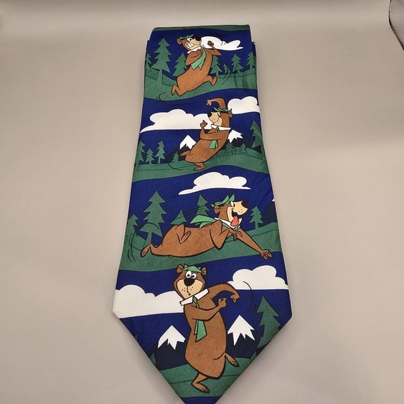 Vintage 1999 Cartoon Network Hanna Barbera Yogi Bear Necktie Polyester. - Picture 2 of 5